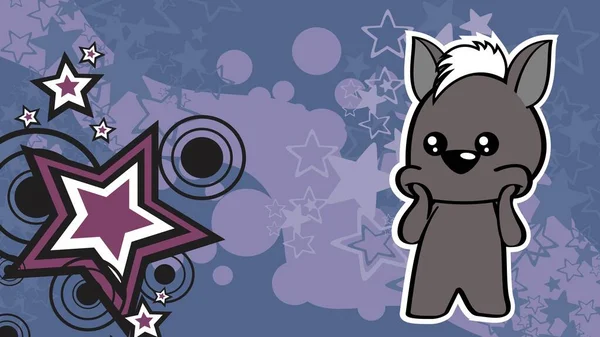 Chibi Kid Xoloitzcuintle Sticker Cartoon Background Poster Illustration Vector Format — Vettoriale Stock