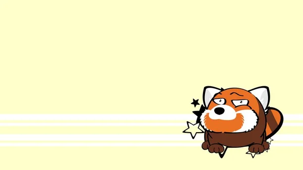 Flirty Red Panda Ball Style Character Carton Background Illustration Vector — Vector de stock