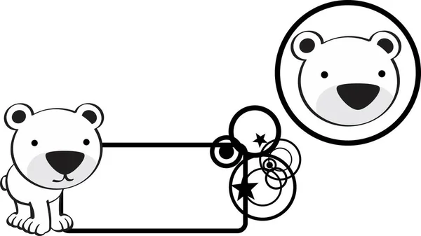 Cute Standing Polar Bear Character Cartoon Sticker Billboard Set Illustration — Image vectorielle
