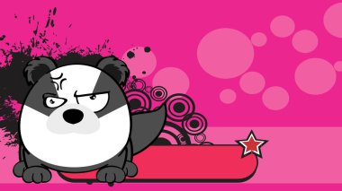 grumpy badger ball style character carton background illustration in vector format