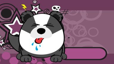 badger ball style character carton background illustration in vector format