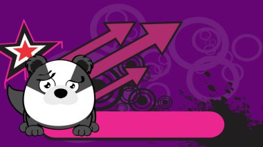sad badger ball style character carton background illustration in vector format