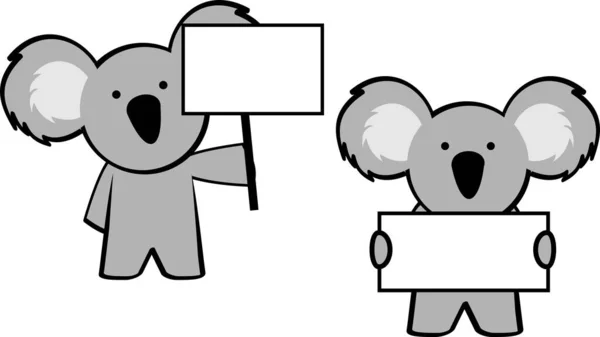 Chibi Koala Cartoon Billboard Set Illustration Vector Format — Image vectorielle