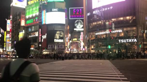Tokyo Shibuya Japan July 2019 Footage Shibuya Intersection Night One — Stok video