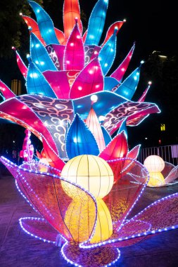 Halk parklarına ücretsiz olarak konan festival fenerleri Çin Fener Festivali 'ni kutlamak için kullanılıyor.