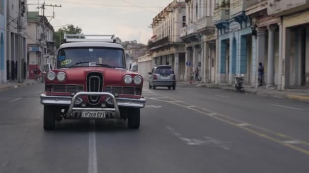 Vintage Taxi Car Travel Streets Havana City Cuba Podziel Się — Wideo stockowe