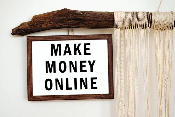 Слова Make Money Online Написаны Белой Бумаге Концепция Мотивации — стоковое фото