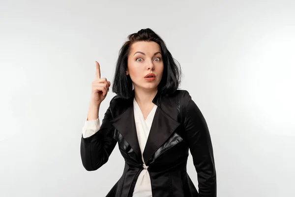 Trust Your Idea Businesswoman Got Idea Career Girl Keeps Finger — Stock Photo, Image