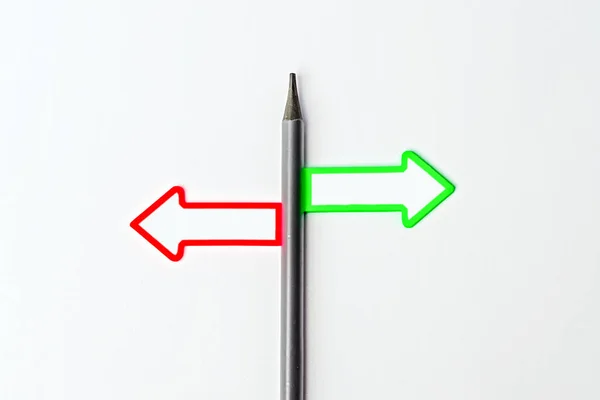 Red Green Arrows Pointing Right Left White Background Direction Arrows — Stock Fotó