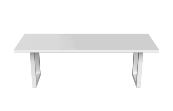 白色的空的现代餐桌 室内设计模板 桌子白色的模型 现实的清洁物品 用于展示或广告 内部因素 3D说明 — 图库照片#