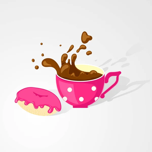 Tasse Café Dans Style Croquis — Image vectorielle