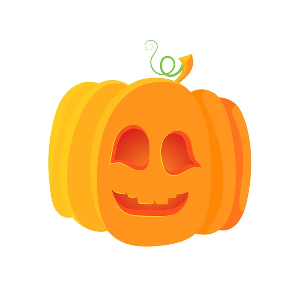 Ícone Abóbora Halloween Vector Símbolo Outono Design Plano Abóbora Assustadora — Vetor de Stock