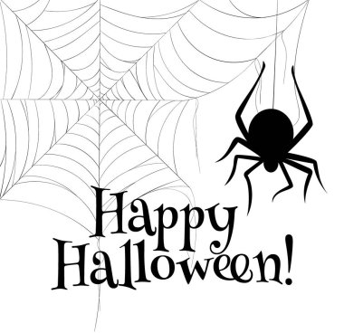 Beyaz arkaplanda karalama stili izole edilmiş örümcek ağının vektör el çizimi.