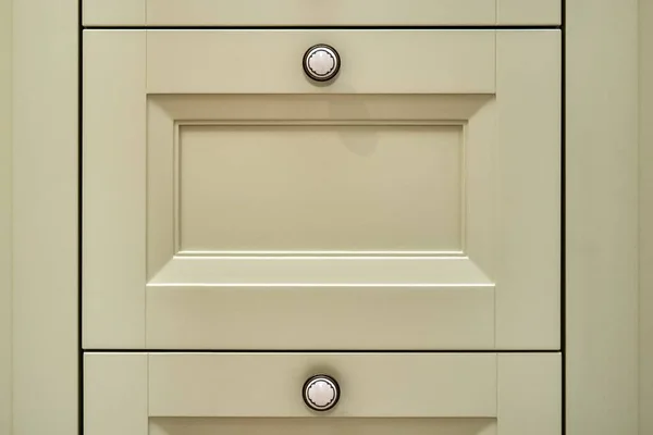 Classic Chest Drawers Light Green Facades Acrylic Solid Surface Countertop — 스톡 사진