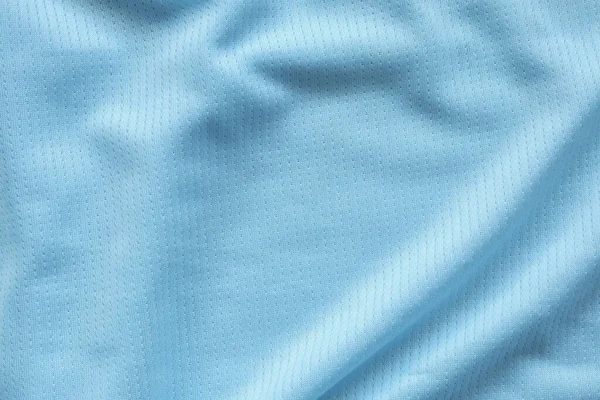 Blaues Fußballtrikot Bekleidung Stoff Textur Sport Tragen Hintergrund — Stockfoto