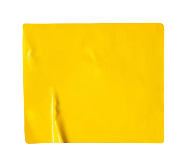 Чистая Желтая Бумажная Этикетка Белом Фоне — стоковое фото