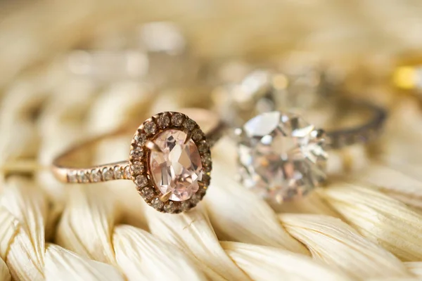 Bijoux Bague Mariage Diamant Fermer — Photo