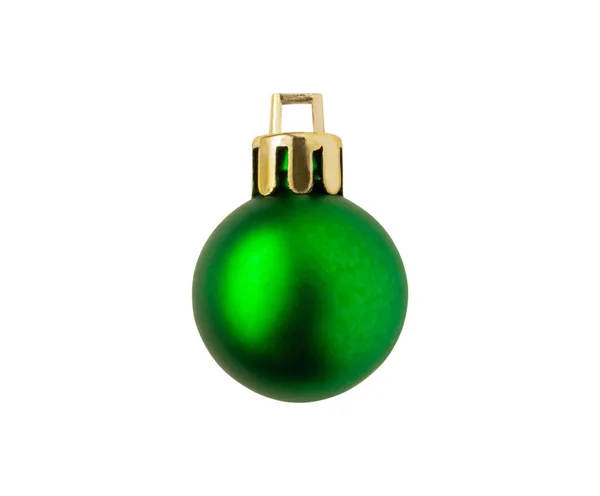 Bola Natal Verde Isolado Fundo Branco — Fotografia de Stock