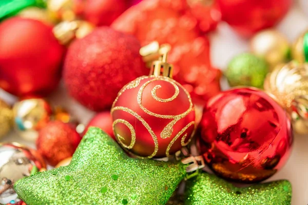Natale Palla Bagattelle Ornamento Nuovo Anno Sfondo — Foto Stock