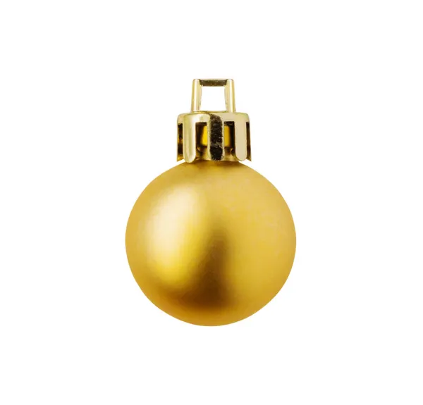 Bola Natal Dourado Isolado Fundo Branco — Fotografia de Stock