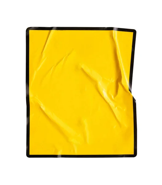 Pusty Znak Ostrzegawczy Żółty Kolor Czarnej Ramki Naklejki Izolowane Białym — Zdjęcie stockowe