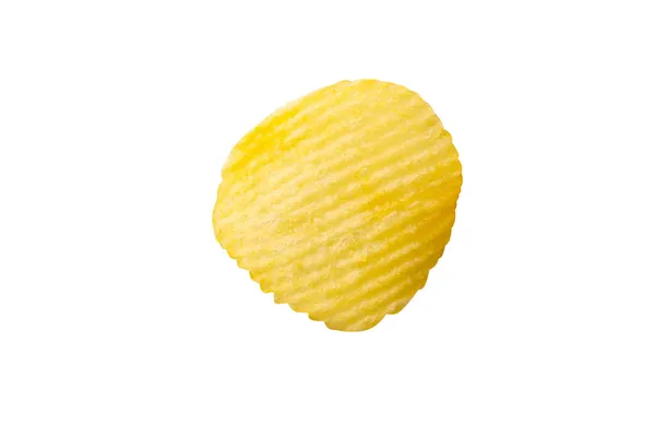 Aardappel Chip Geïsoleerd Witte Achtergrond — Stockfoto