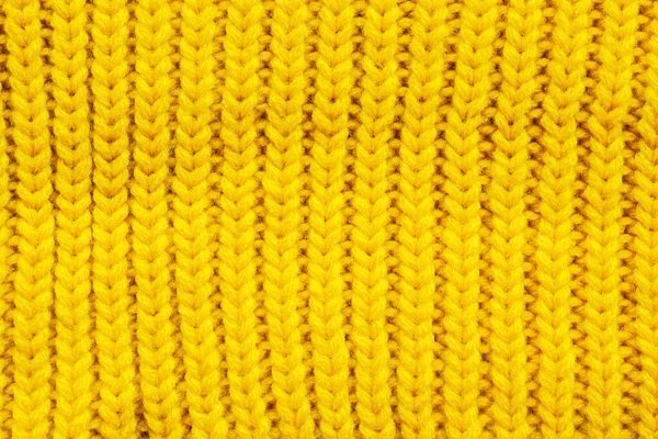 Žlutá Pletená Vlna Textura Pozadí — Stock fotografie