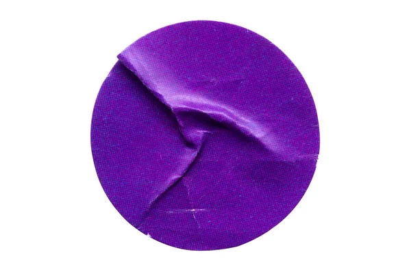 Étiquette Autocollante Ronde Violette Vierge Isolée Sur Fond Blanc — Photo