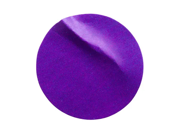 Bianco Viola Rotondo Adesivo Etichetta Carta Isolata Sfondo Bianco — Foto Stock