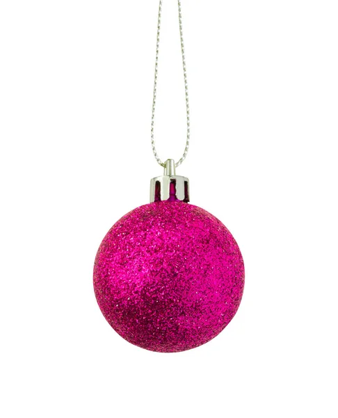 Pink Christmas Ball Isolated White Background — Stock Photo, Image