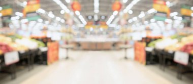 süpermarket bakkal iç koridoru soyut bulanık arkaplan