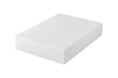 Beyaz arkaplanda izole edilmiş beyaz kutu