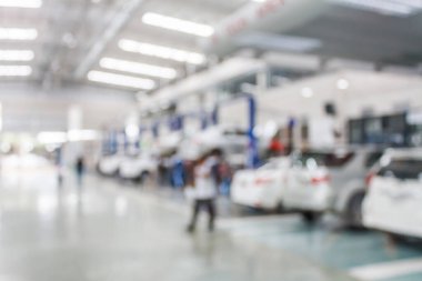 Araç servis merkezi oto tamir atölyesi bulanık arkaplan