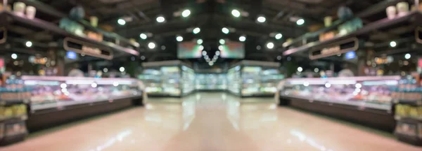 Supermercado Mercearia Corredor Interior Abstrato Desfocado Fundo — Fotografia de Stock
