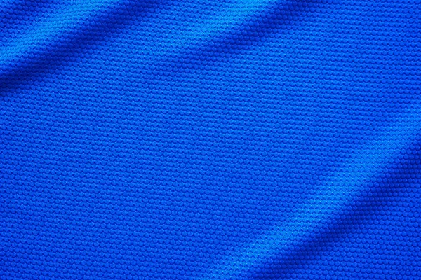 Tissu Maillot Football Bleu Texture Vêtements Sport Fond Vue Rapprochée — Photo