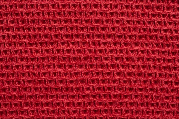 Piros Kötött Szövet Gyapjú Textúra Felületi Háttér — Stock Fotó