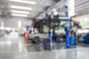 Araç servis merkezi oto tamir atölyesi bulanık arkaplan