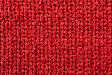 Kırmızı örülmüş kumaş yünlü yüzey arkaplanı