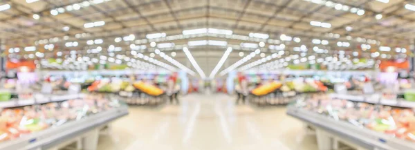 Supermarket Grocery Store Interior Aisle Abstract Blurred Background — Stock Photo, Image