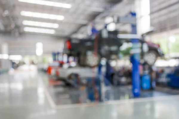 Taller Reparación Automóviles Centro Servicio Coches Fondo Borroso — Foto de Stock