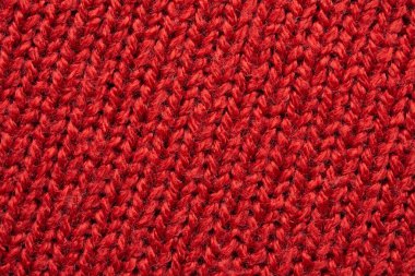 Kırmızı örülmüş kumaş yünlü yüzey arkaplanı