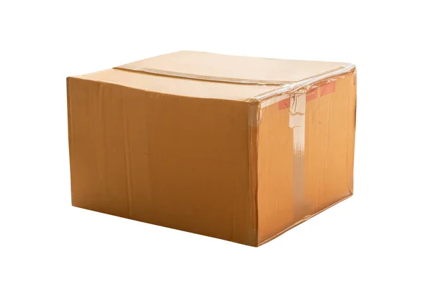 Cardboard Box Isolated White Background — Stock Photo, Image