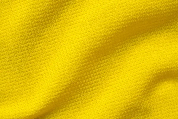 Yellow Sports Clothing Fabric Football Shirt Jersey Texture Close — Stock Photo, Image