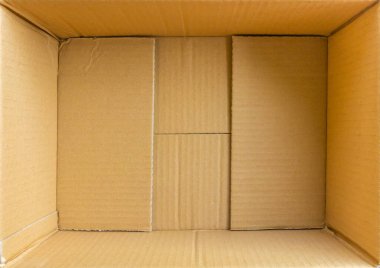 Boş kahverengi karton kutu arkaplan üst görünümünü aç