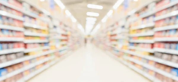 Supermarket Sklep Alejka Wnętrze Abstrakcyjne Niewyraźne Tło — Zdjęcie stockowe