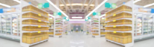 Supermercado Tienda Pasillo Interior Abstracto Fondo Borroso — Foto de Stock