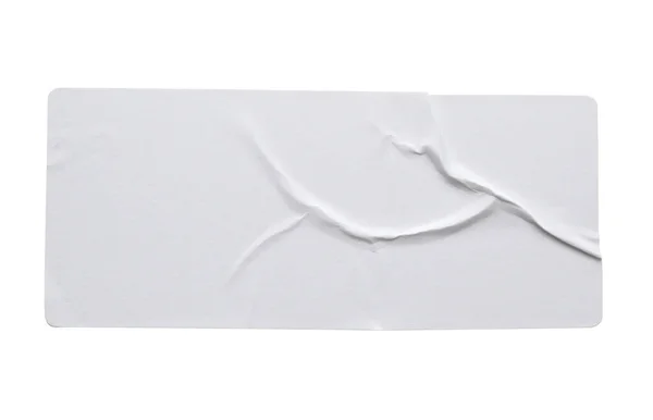 Etiqueta Adhesiva Papel Blanco Textura Aislada Sobre Fondo Blanco — Foto de Stock