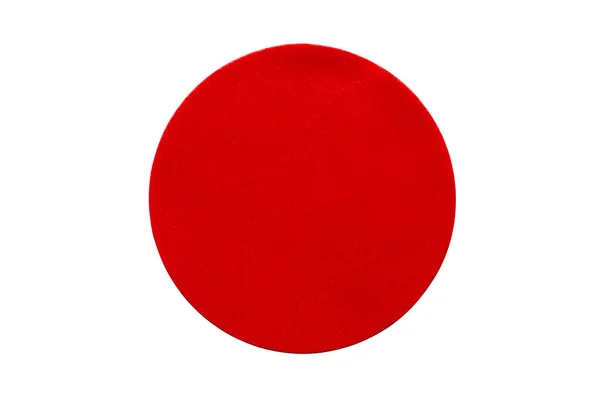 Etiqueta Adesiva Papel Adesivo Redonda Vermelha Branco Isolada Fundo Branco — Fotografia de Stock