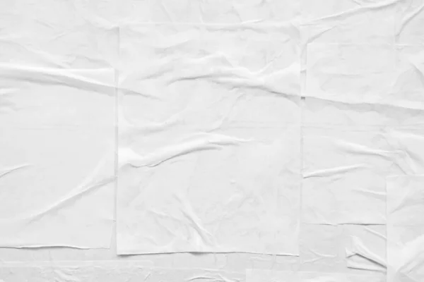 Blanco Blanco Arrugado Arrugado Textura Del Póster Papel —  Fotos de Stock