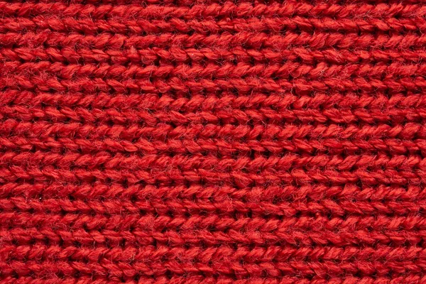 Tejido Rojo Lana Textura Superficie Fondo — Foto de Stock